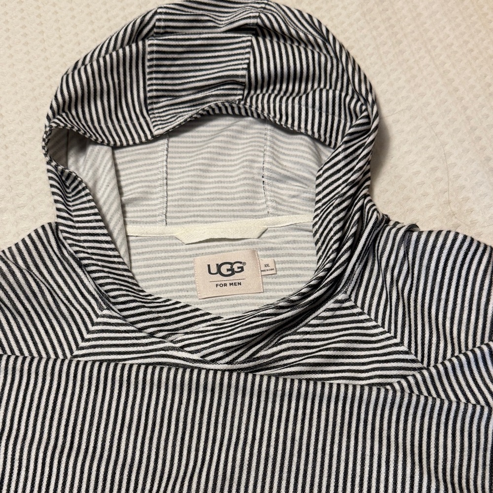 UGG Black and White Striped Hoodie